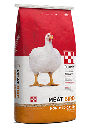 Purina® Meat Bird Poultry Feed is specially formulated for broiler chickens.