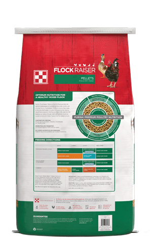 image of Purina® Flock Raiser® Pellets bag back view