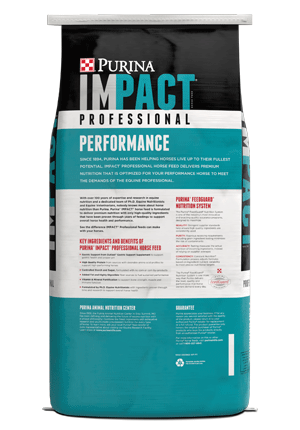  Impact® Professional Performance Horse Feed package back facing