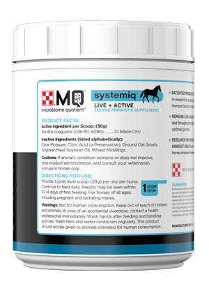 Back label on Purina® Systemiq™ Probiotic Supplement canister