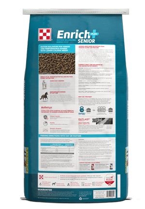 Image of Purina Enrich Plus Senior Ration Balancing back facing bag