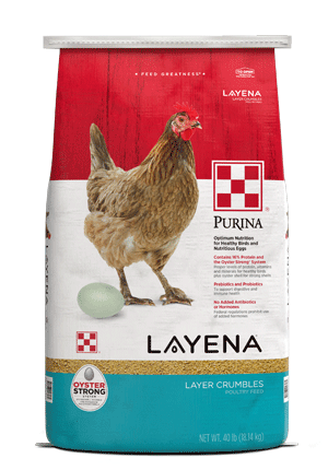  Layena® Layer Feed Crumbles 50lb packages front view