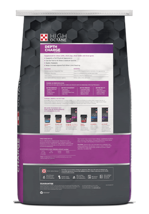 Image of High Octane® Depth Charge® Supplement (50lb) show feed bag back facing