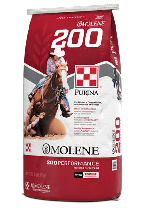 Image of Omolene #200® Performance horse feed bag right facing