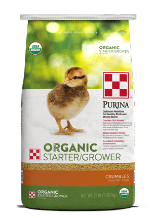 Image of Purina® Organic Starter-Grower poultry feed bag front view