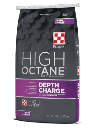 Image of High Octane® Depth Charge® Supplement (50lb) show feed bag right facing