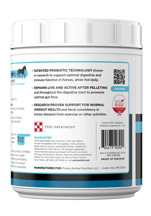 Image 2 of back label on Purina® Systemiq™ Probiotic Supplement canister