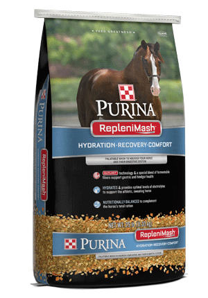 Purina® RepleniMash™ Product Left Tilt 25 Pound Bag