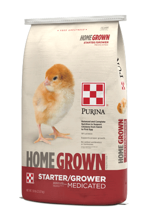 HomeGrown Starter/Grower Medicated Chicken Feed package right side view