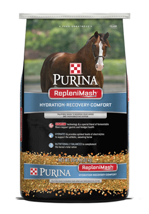 Purina® RepleniMash™ Product front facing 25 Pound Bag