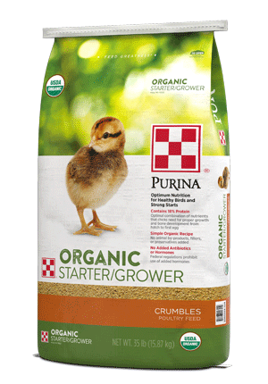 Image of Purina® Organic Starter-Grower poultry feed bag right side view