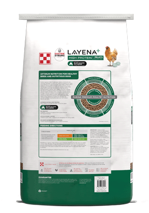 mage of Purina Layena High Protein 40 lb. package back view