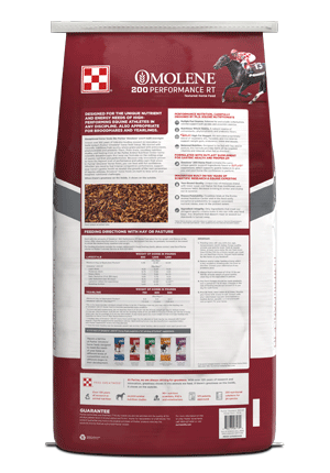 Purina® Omolene® #200 RT Performance Horse Feed back facing image