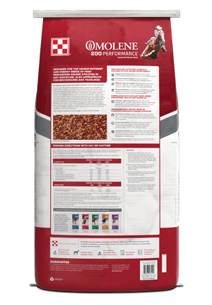 Image of Omolene #200® Performance horse feed bag back facing