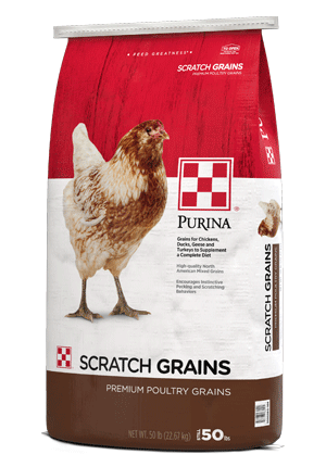 Image of Purina® Scratch Grains poultry feed bag right side view