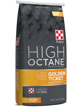 Purina® High Octane® Golden Ticket™ package left facing