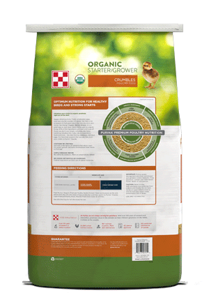 Image of Purina® Organic Starter-Grower poultry feed bag back view